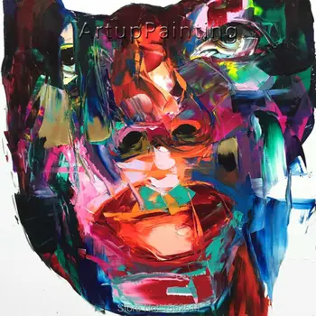 

Palette knife painting portrait Palette knife Face Oil painting Impasto figure on canvas Hand painted Francoise Nielly 16-45