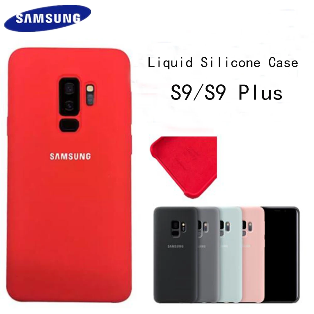

Original Samsung Galaxy S9/S9 Plus Liquid Silicone Case Silky Soft-Touch Finish Back Protective Cover For Samsung S9+ Phone