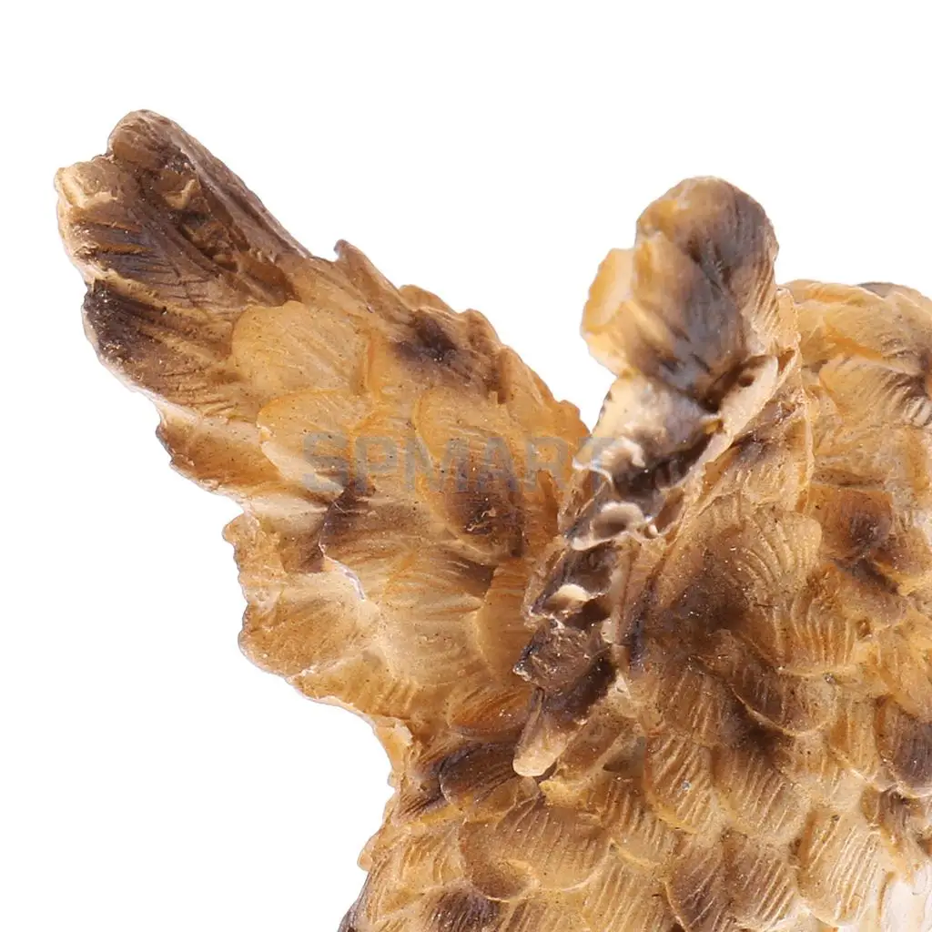 Realistic Miniature Flying Owl Statue Animal Model Sculpture Figurine for Backyard Fairy Garden Room Office Decorative Accessory