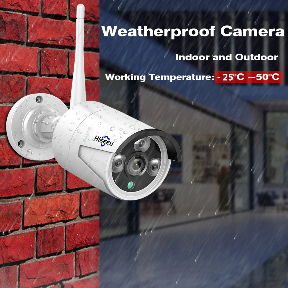 Hiseeu 8CH Wireless CCTV System 1080P 1TB 4pcs 2MP NVR IP IR-CUT outdoor CCTV Camera IP Security Sy