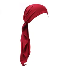 MUQGEW Женская Зимняя кепка Индия сплошной цвет мусульманский удобный Эластичный Тюрбан шляпа хлопок потеря волос головной платок, шарф шапки для женщин