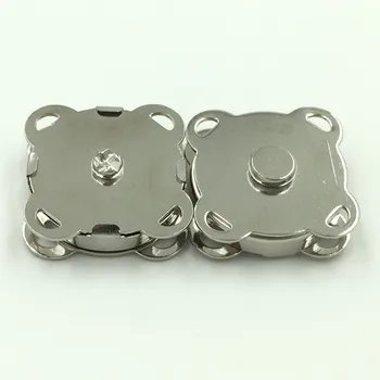 

20Sets Silver Tone Plum Blossom Shape Magnetic Clasps DIY Purse Handbag Closure 19x19mm
