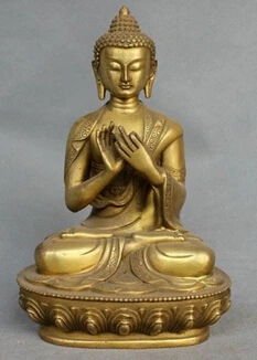 

Copper Crafts Brass decoration Fine Brass 11.8'' China Tibet Shakyamuni Buddha Bronze Brass Statue