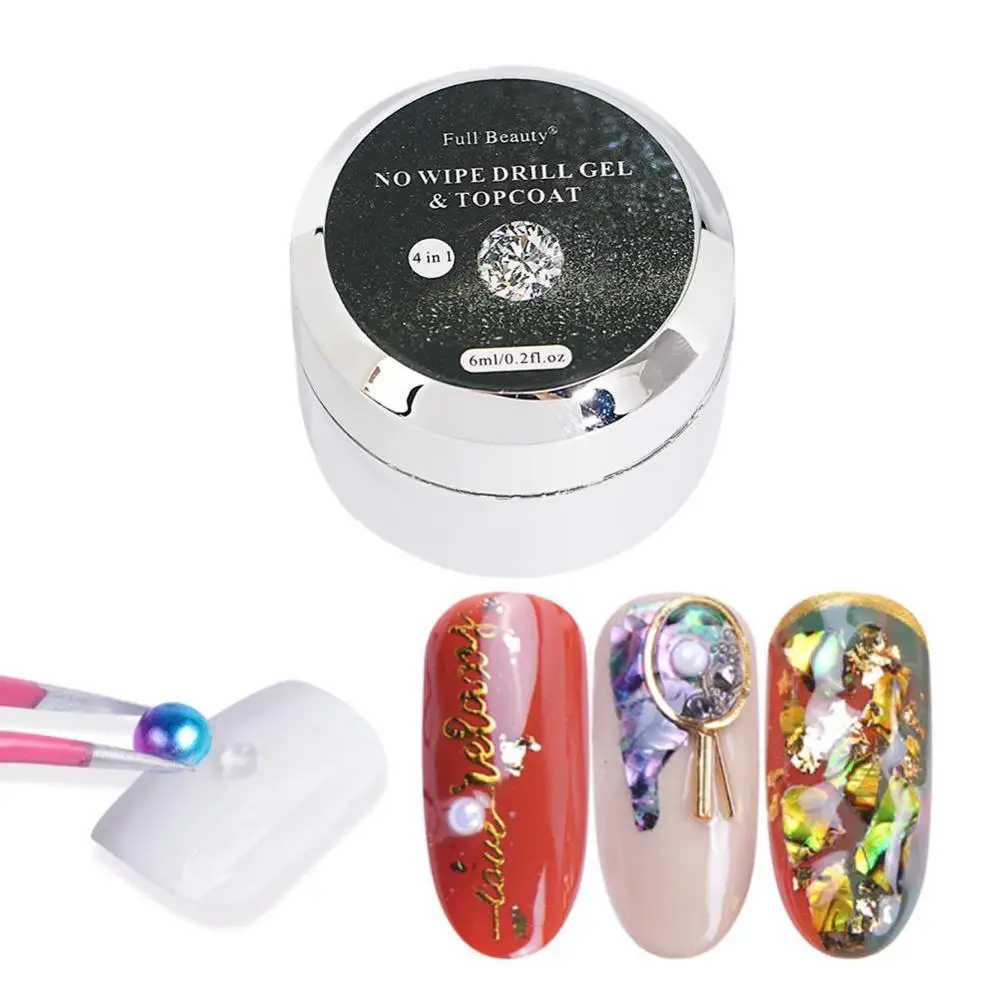

6ml Nail Glue No Wipe for Rhinestone 3D Crystal Nails polish Decor Manicure Glitter Glue Nails Primer Acrylic