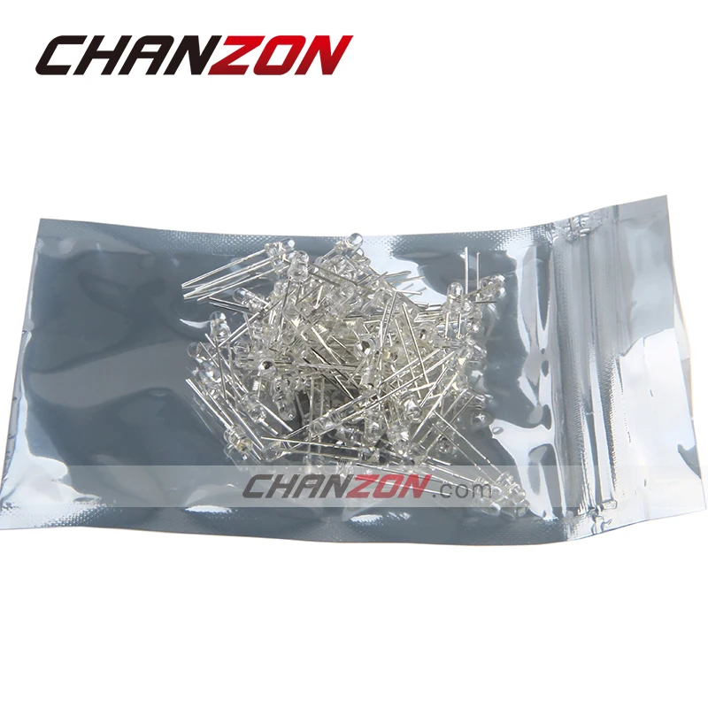 CHANZON 100 шт. прозрачные линзы LED 3 мм теплый белый круглый верх Прозрачный Ультра