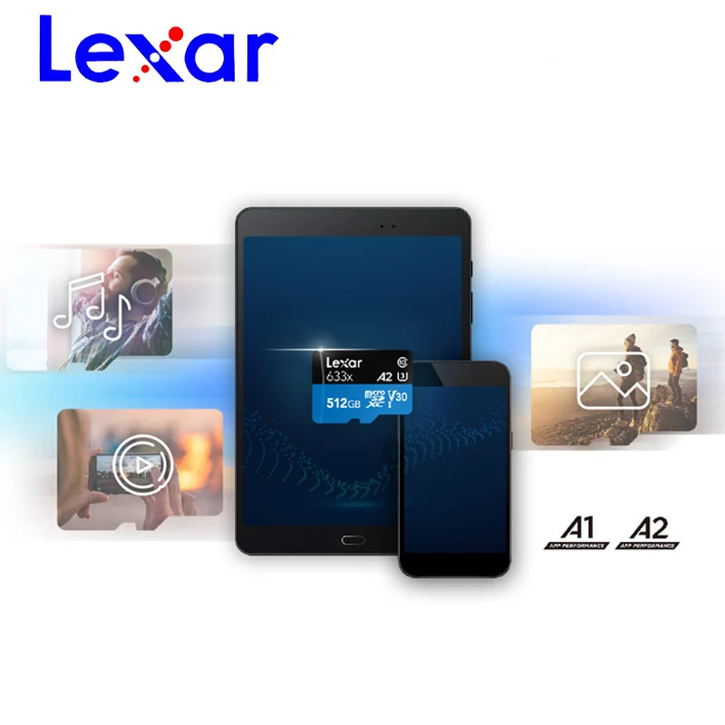 Lexar micro sd карта памяти 32 Гб 64 128 ГБ 256 512 SDXC SDHC 95 м 80 U1 U3 V10 4K Microsd флэш TF/sd Бесплатная