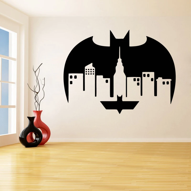 Superhero Batman Logo Removable Wall Stickers for Living Room Home