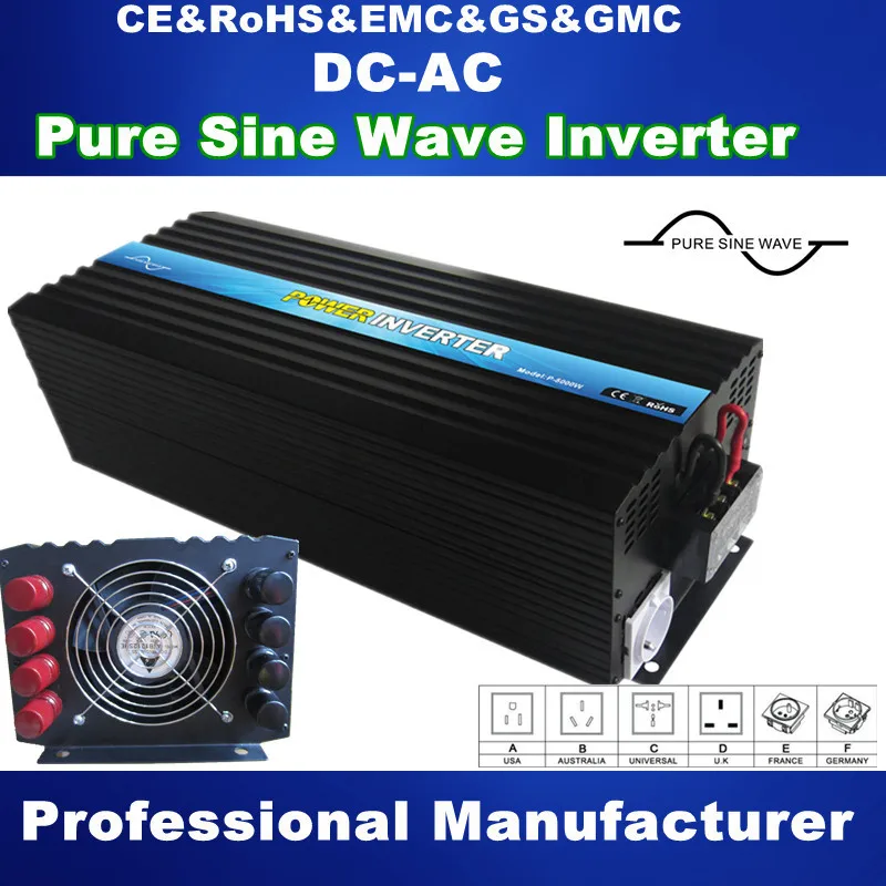 

High frequency Pure Sine Wave Solar/wind Power Inverter 5000W DC 12V TO AC230V