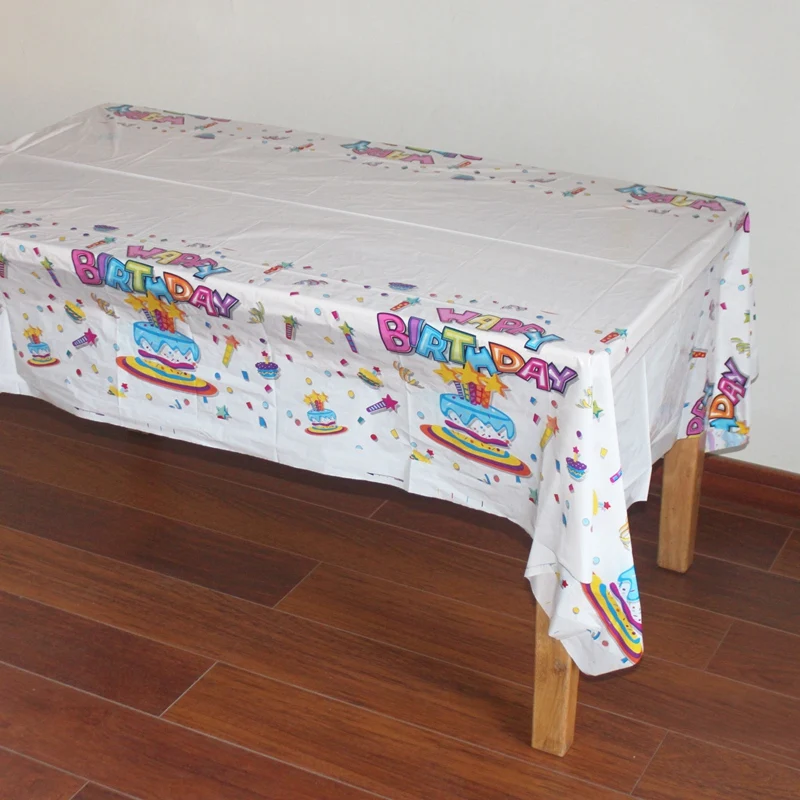 Disposable Plastic Table Cloth Happy Birthday TableCover Tablecloth Cake Print Waterproof For Kids Birthday Party Decoration Disposable Plastic Table Cloth Happy Birthday TableCover Tablecloth Cake Print Waterproof For Kids Birthday Party Decoration