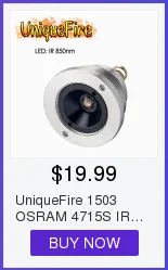 UniqueFire 940NM ИК светодиодный Масштабируемые фонарик 3 Режима Факел водостойкий ночное видение 18650 батарея для освещение для охоты и кемпинга