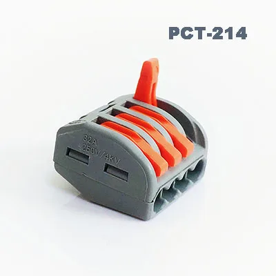 Разъем для провода вставные мини Быстрая зарядка питания разъем для клемм проводов блок PCT-212 PCT-213 пуш-ап в электрический разъем кабеля - Цвет: PCT-214