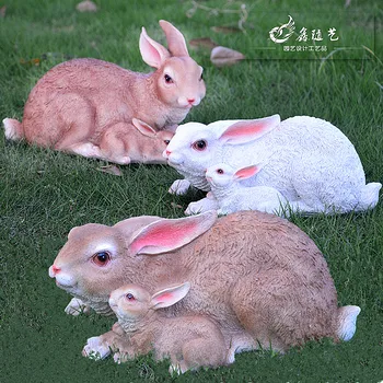 

Rabbit ornament resin craftwork Gardening landscape animal model Garden Ornament sculpture statues Home decoration dies