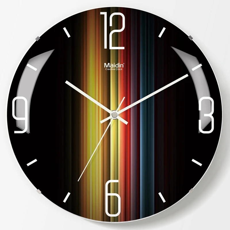 

Unique black mysterious style home wall clock Creative abstract color line art office wall clock