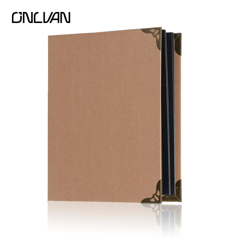 ONLVAN Kraft Restaurant Menu Covers DIY Menu Folders Restaurants