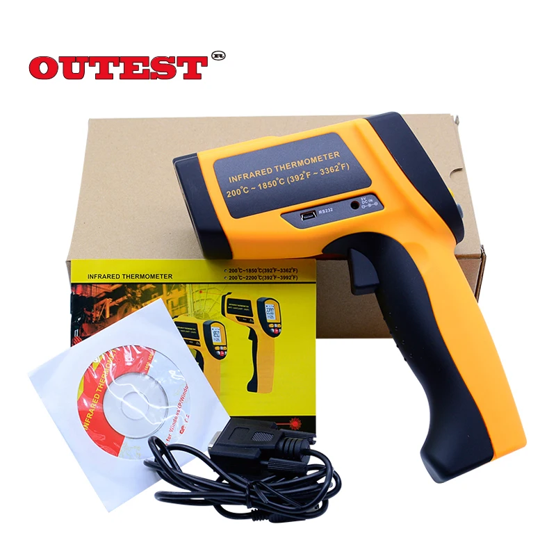 

GM1850 Non-contact LCD display infrared thermometer 200 to 1850degree (392~3362F) Emissivity of 80:1 temperature measuring gun