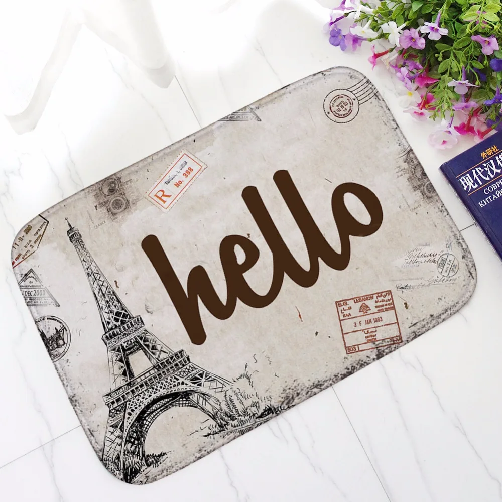 CAMMITEVER Hello Door Mats Rug Kit Toilet Bath Non-slip Floor Carpet Mattress for Bathroom Decor | Дом и сад