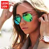 Женские/мужские зеркальные солнцезащитные очки LeonLion, винтажные брендовые дизайнерские солнцезащитные очки для вождения, 2022 ► Фото 1/6