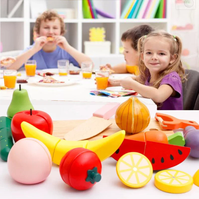 

Fun made dinner vegetable Game 14pcs Cutting Fruit Vegetable Pretend Play Children Kids Baby Educational Toy Gift