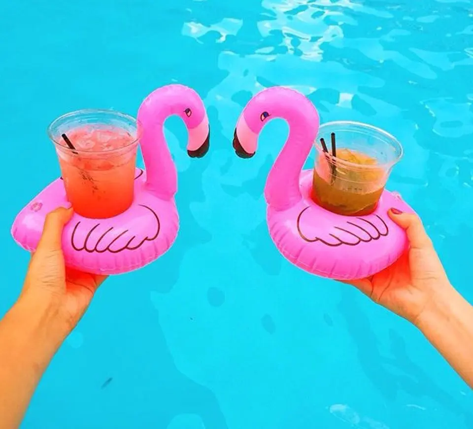 15 pcs Flamingo Cup Holder Floating
