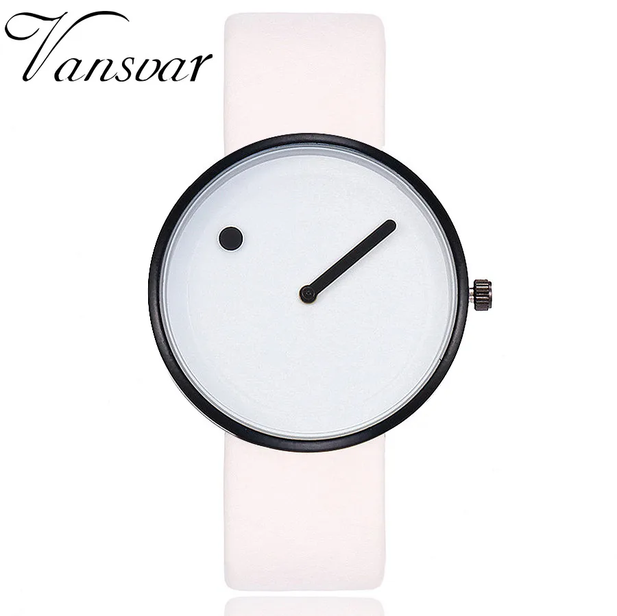 Бренд Vansvar, минималистичный стиль, наручные часы, креативный дизайн для мужчин и женщин, точка и линия, Простой циферблат, кварцевые часы, подарок, часы