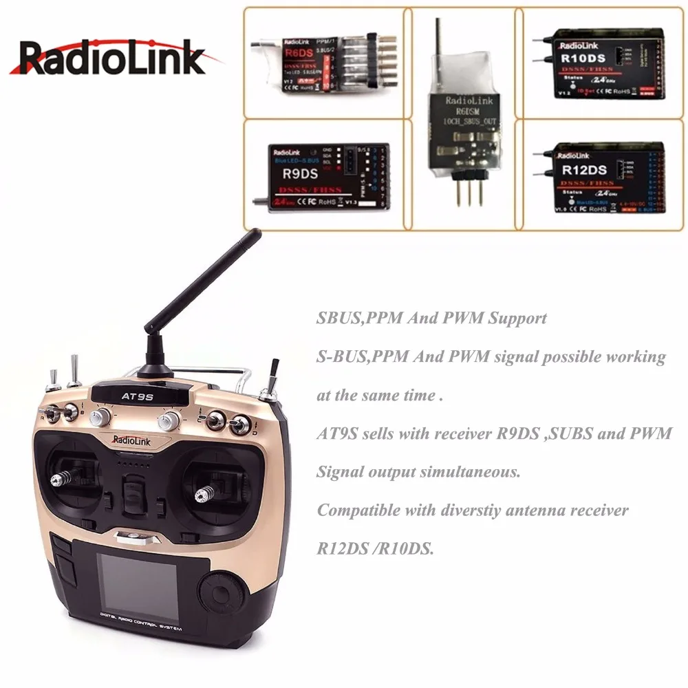 Радиолинк AT9S 2,4G 9CH системный передатчик с R9DS приемником AT9 пульт дистанционного управления обновленное видение для радиоуправляемого квадрокоптера вертолета