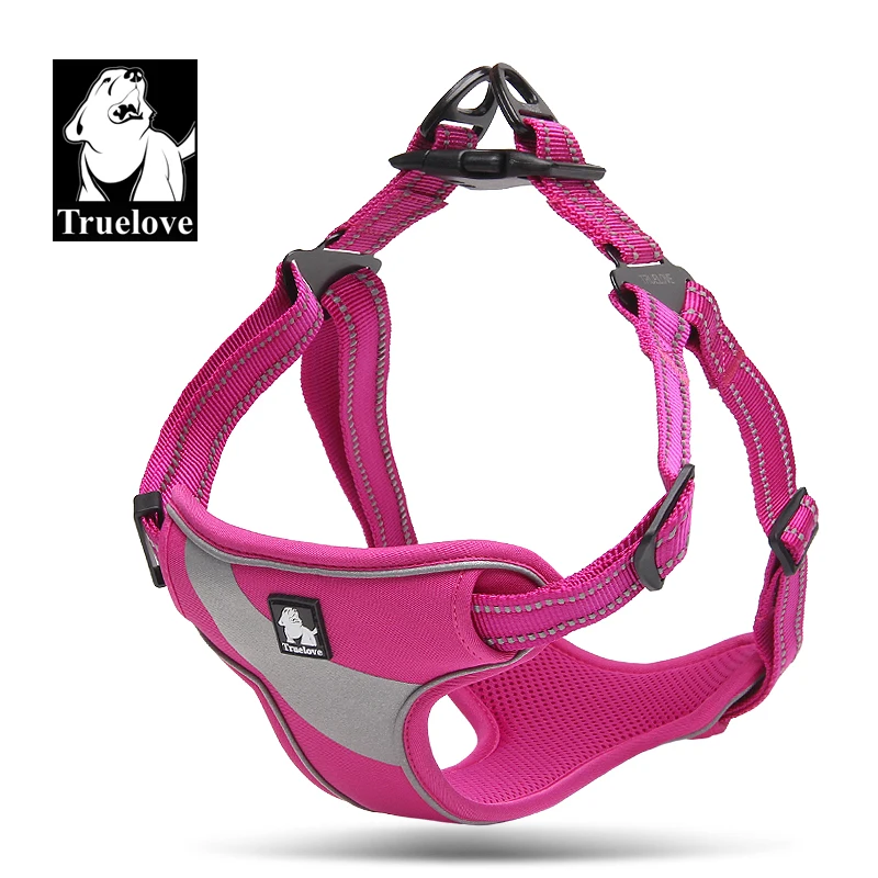 

Truelove Adjustable Easy on Dog harness 3M Reflective Dog Halter Protective Nylon Walking Dog Harness Vest 4 Colors 3 sizes