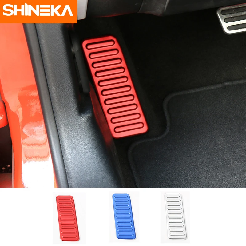 

Aluminum Alloy Car Left Rest Foot Step Pedal Gas Dead Pedal Anti SlipFor Ford Mustang 2015 Up+