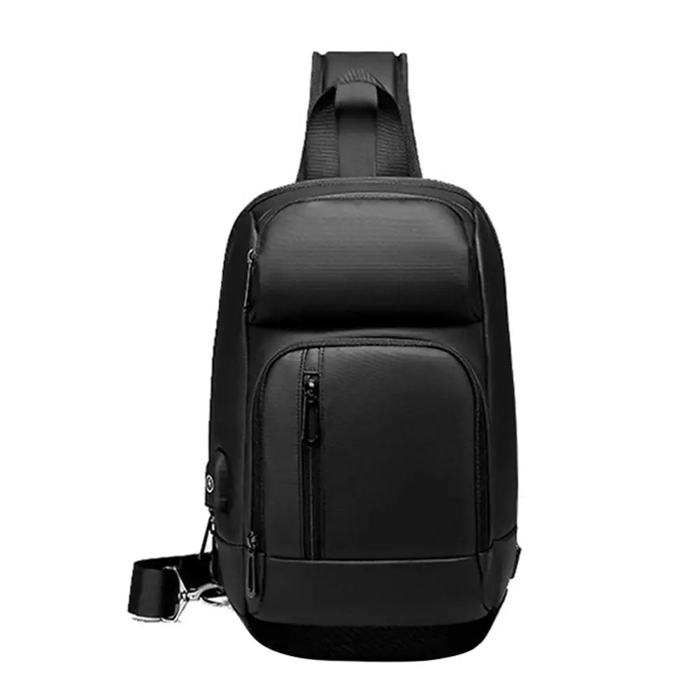 

Men Travel USB Charging Chest Bag Adjustable Single Shoulder Crossbody Pouch
