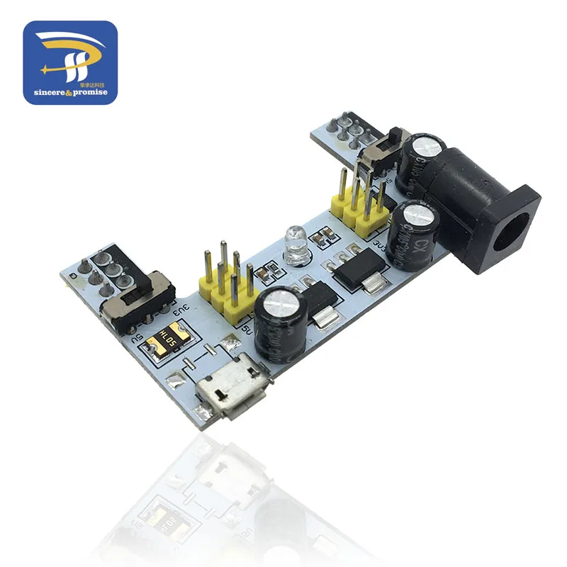 MB102 Мини Micro USB интерфейс макет модуль питания MB-102 модуль для Arduino DIY Kit Белый DC 7-12 В 2 канала доска