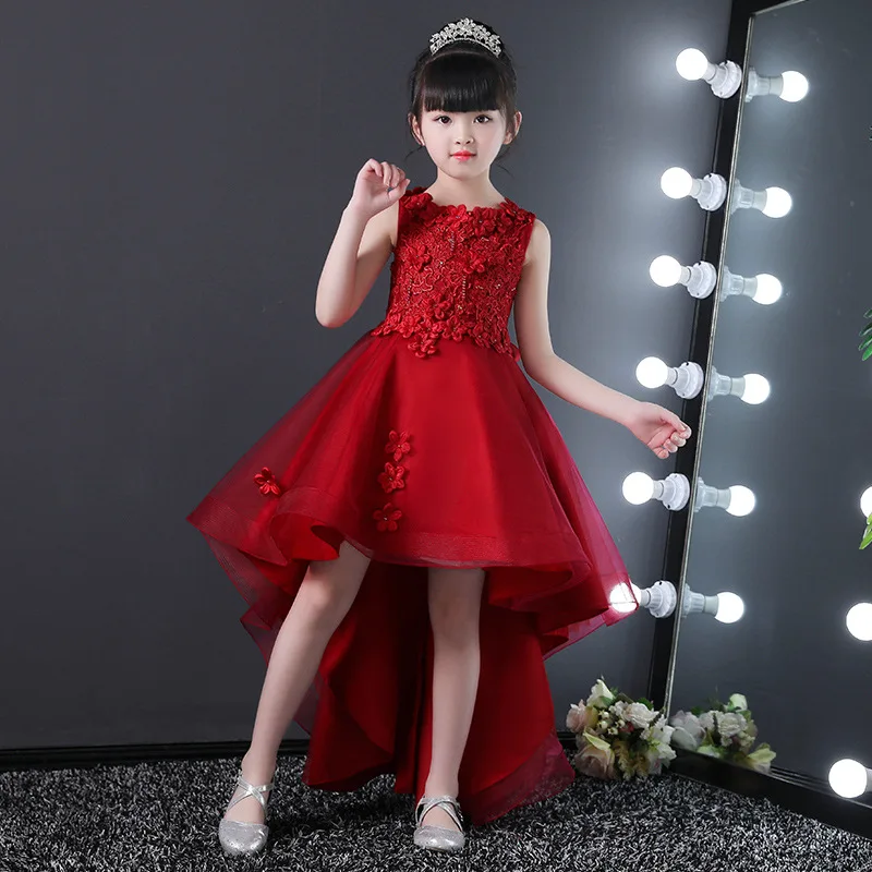 Платья для девочек для школьной церемонии; платья для девочек с жемчугом; фатиновое кружевное платье с цветочным узором для малышей; одежда для свадьбы, дня рождения