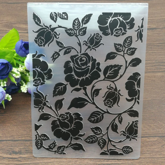 KWELLAM Flowers Plastic Embossing Folders for Card Making Scrapbooking and  Other Paper Crafts 22051838