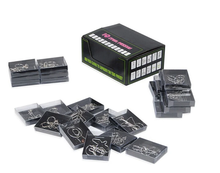 2016 New Metal Wire Puzzle IQ Mind Brain Teaser Puzzles for Adults/Children's Gift 24 Pcs/Set