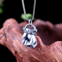 LouLeur 925 sterling silver man fist pendants image personality temperament fist pendants for man hiphop rock street jewelry LouLeur 925 sterling silver man fist pendants image personality temperament fist pendants for man hiphop rock street jewelry