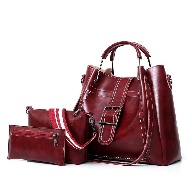 Goede 3 stks set Composiet tas 2019 beroemde merk designer luxe vrouwen handtassen Hoge kwaliteit lakleer vintage dames schoudertassen