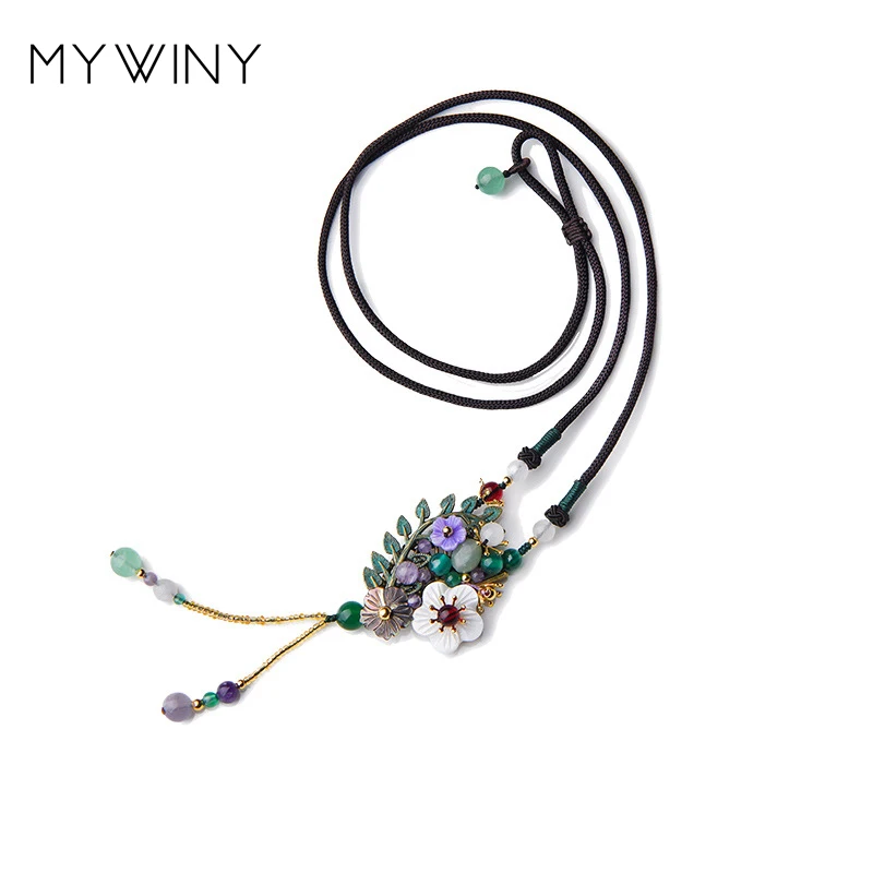 Mywiny модное ювелирное изделие цветные натуральные камни ракушки цветы этническое
