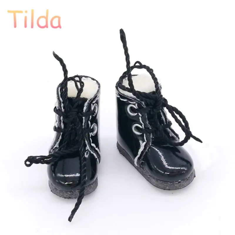 Mejor precio Tilda 2,5 cm Mini zapatos de muñeca para muñecas Blythe Toy, encantadores zapatos de muñeca de cuero lindo para Azone Obitsu Licca BJD accesorios para muñecas MRV6ZBMb