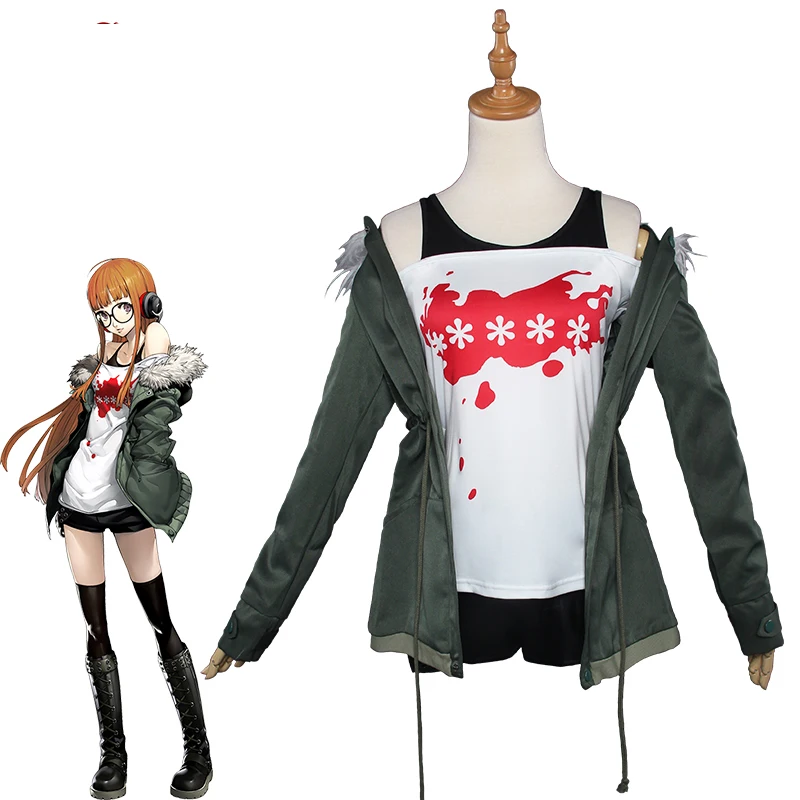 Futaba Sakura Косплей Игра Persona 5 костюм Futaba Sakura Navi Persona 5 косплей Женский костюм на Хеллоуин Косплей Набор