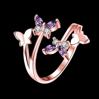 

Trendy Jewelry 925 Sterling Silver Fancy Butterfly Ring Women Fine Jewelry Rings For Engagement Wedding Accessories