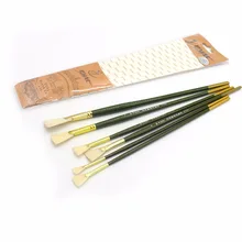 6 шт. в наборе веерообразная кисть из свиной щетины акриловая живопись Акварельная Кисть художественная живопись маслом инструмент для рисования ногтей для студентов