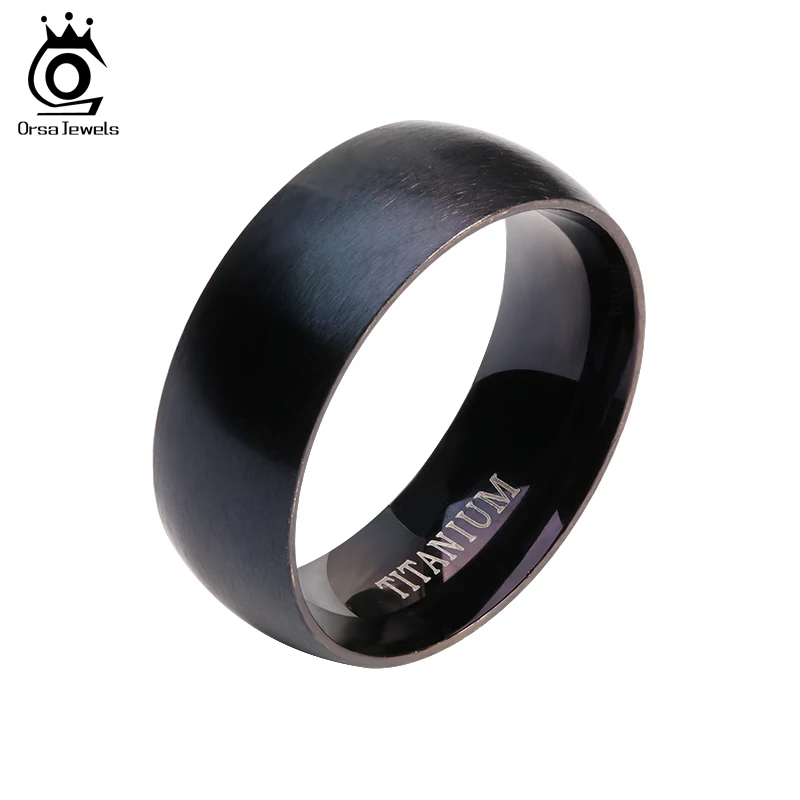 ORSA JEWELS 2019 New Arrival 100% Allergy Free Stainless Steel Rings for Men and Women Hot Sale Black Men Ring Wholesale OTR01