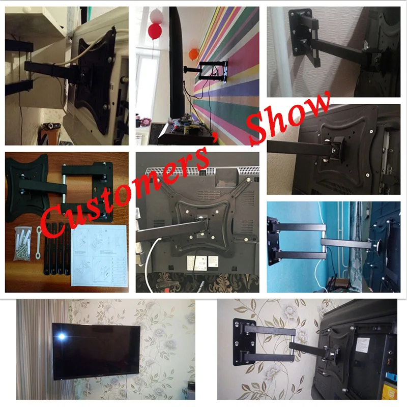 قابل تلفزيون جدار جبل كامل الحركة قوس جدار حامل قابل للتعديل جبل الذراع صالح البلازما شقة LED TV 14\