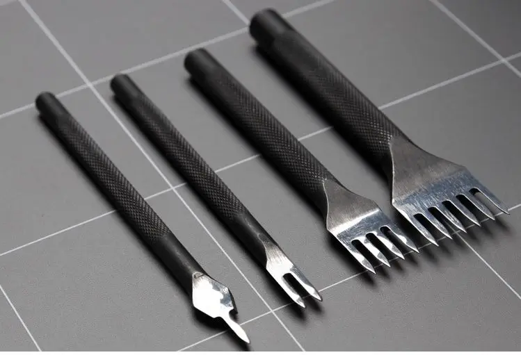 Полированный Дырокол инструменты для кожаного ремесла DIY Алмазная огранка для шнуровки для сшивания наборы 4 мм расстояние между отверстиями