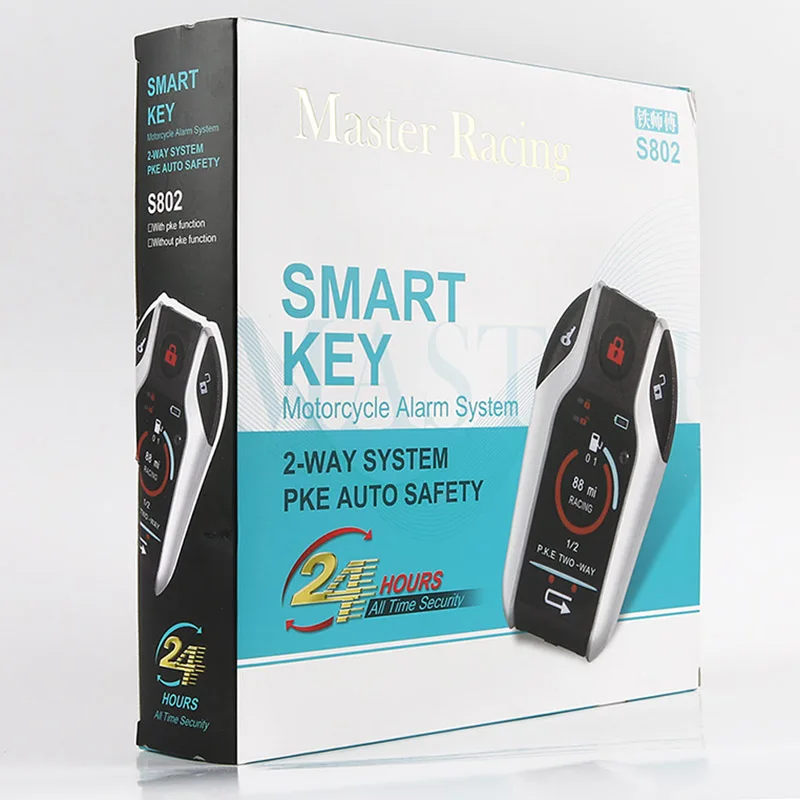 

Master Racing 2 Way Motorcycle Alarm Theft Protection Device 12V 2 Remote Control Cutting Line Motorcycle Alarm of PKE Function