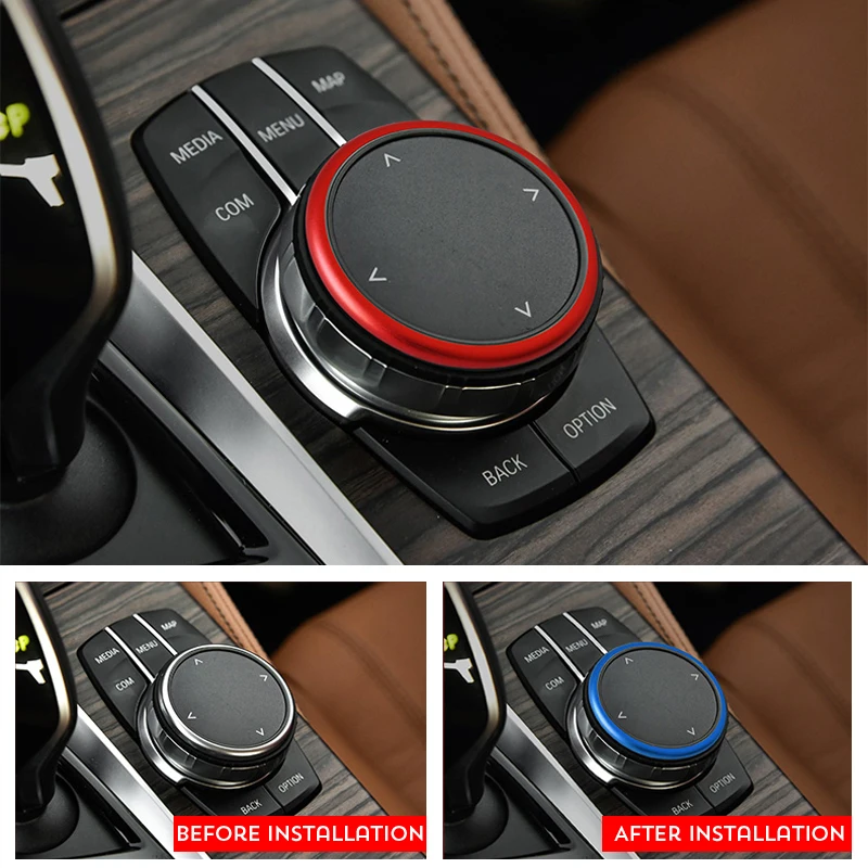 

For BMW 5 Series G30 G38 2017 18 Car Interior Multimedia Button Knob Decorate Ring Cover Frame Sticker Idriver Sport Car-styling