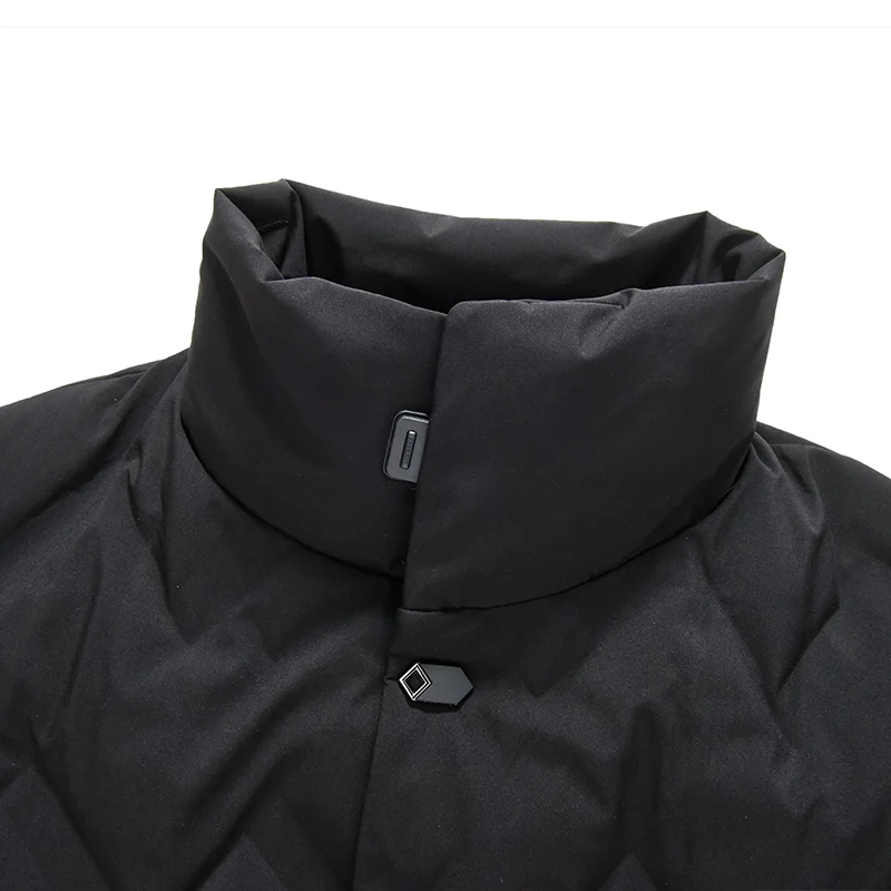 Мужская длинная куртка-пуховик со съемным капюшоном, теплый пуховик для мужчин 8371