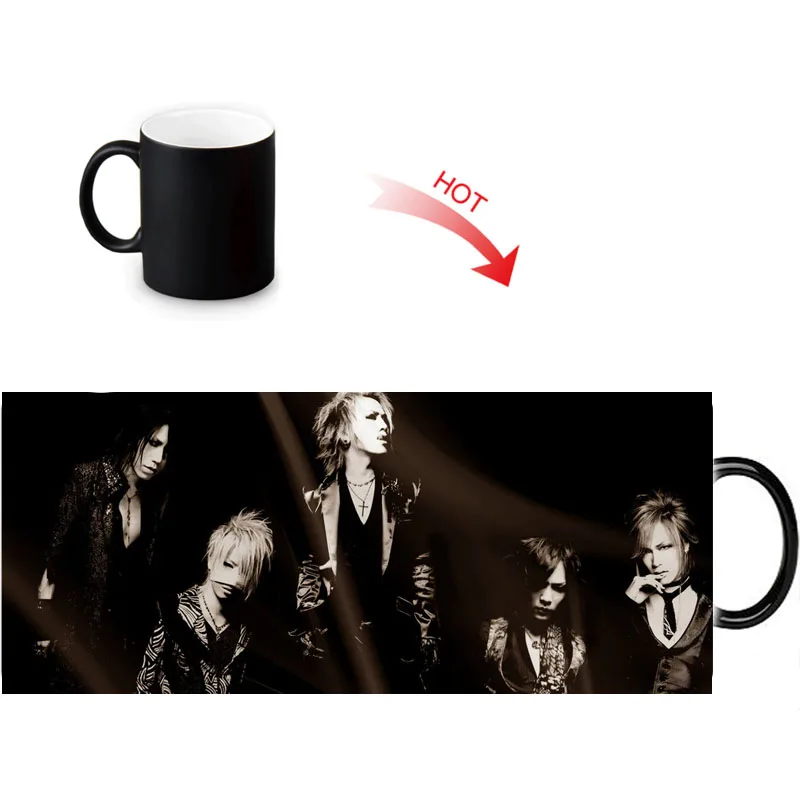 

Gift Box Packed the GazettE Morphing Mugs DIY Custom Morph Mug Heat Color Transforming Tea Cofee Milk Water Cup 350ml