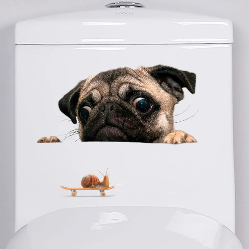 

Funny Dog Sticker Wall Sticker Home Decor Dog Toilet Sticker for Bathroom Refrigerator Sticker Home Decoration Cute Animal