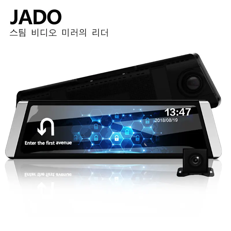 

JADO D800 Car Dvr Stream Rearview Mirror Camera LDWS GPS Track 10 IPS Touch Screen Full HD 1080P Car Dvrs Recorder Dash cam