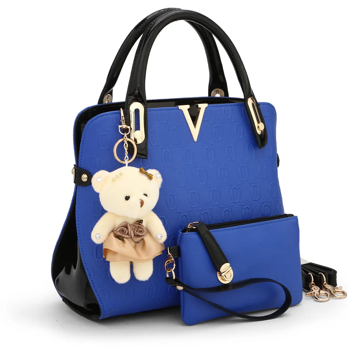 GUR283 высококачественный тисненый кожа сумки для женщин известных брендов сумка и кошелек дизайнер sac основной роскошный комплект - Цвет: navy blue