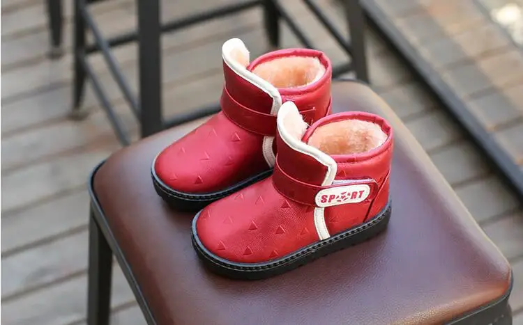 2019 г. Зимние плюшевые ботинки для девочек резиновая обувь на платформе водонепроницаемая обувь из искусственной кожи для малышей уличные